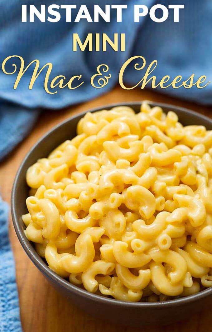 3 qt Instant Pot Mac and Cheese title with simply happy foodie logo