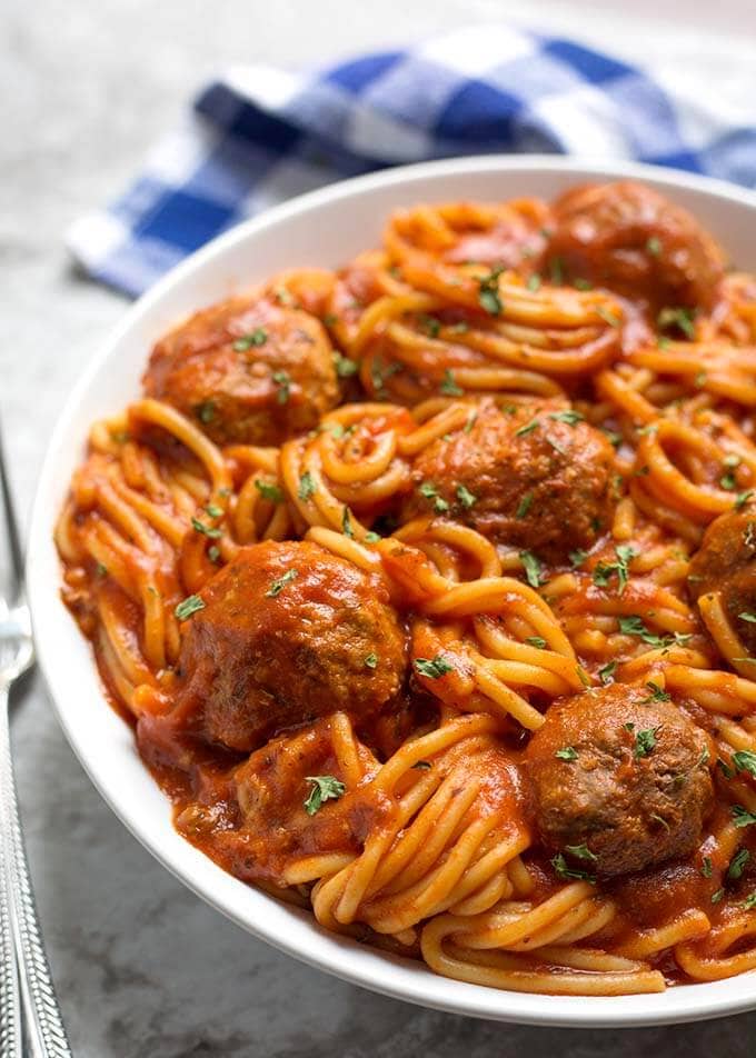 Instant Pot Spaghetti and Meatballs - Simply Happy Foodie