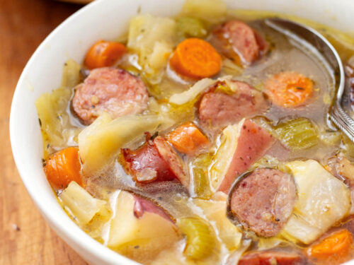 Cabbage potatoes and online sausage in instant pot