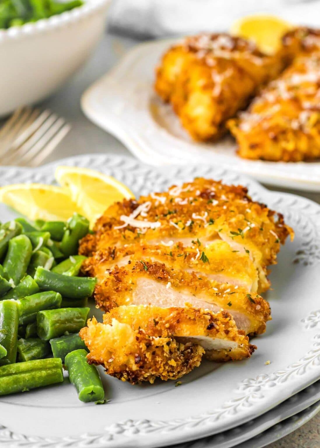 Air Fryer Parmesan Crusted Chicken - Simply Happy Foodie